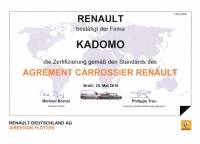 Unser Zertifikat von der Renault Deutschland AG.